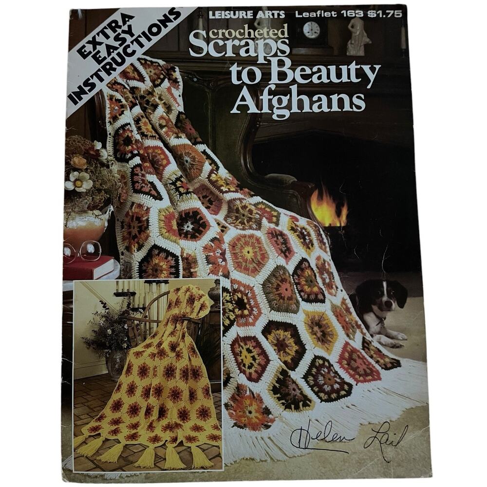 Leisure Arts‎ Crocheted Scraps To Beauty Afghans Pattern Instructions Patchwork